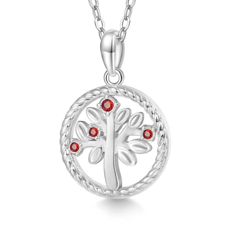 Tree of Life Birthstone Necklace image number 1
