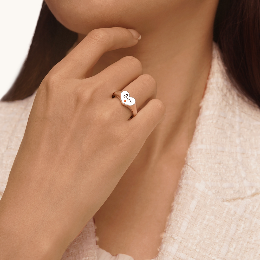 Heart Signet Ring image number 4