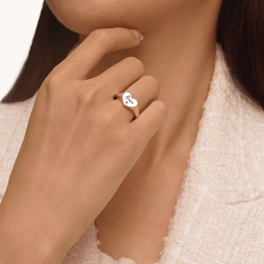 Heart Signet Ring image number 4