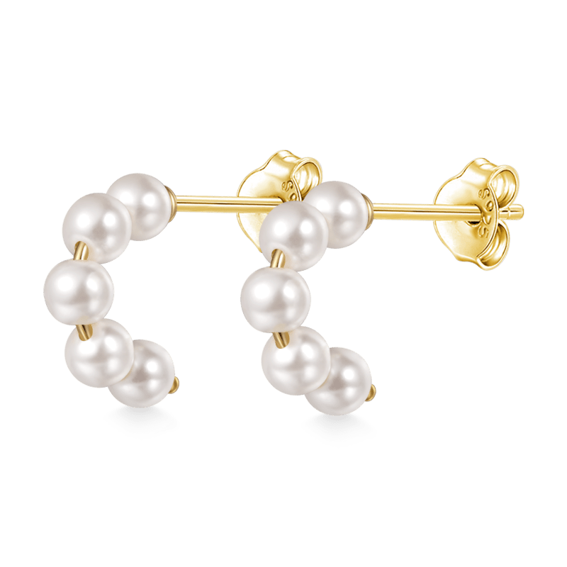 Pearl Open Hoop Earrings image number 0