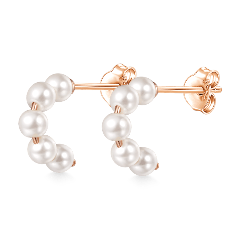 Pearl Open Hoop Earrings image number 3
