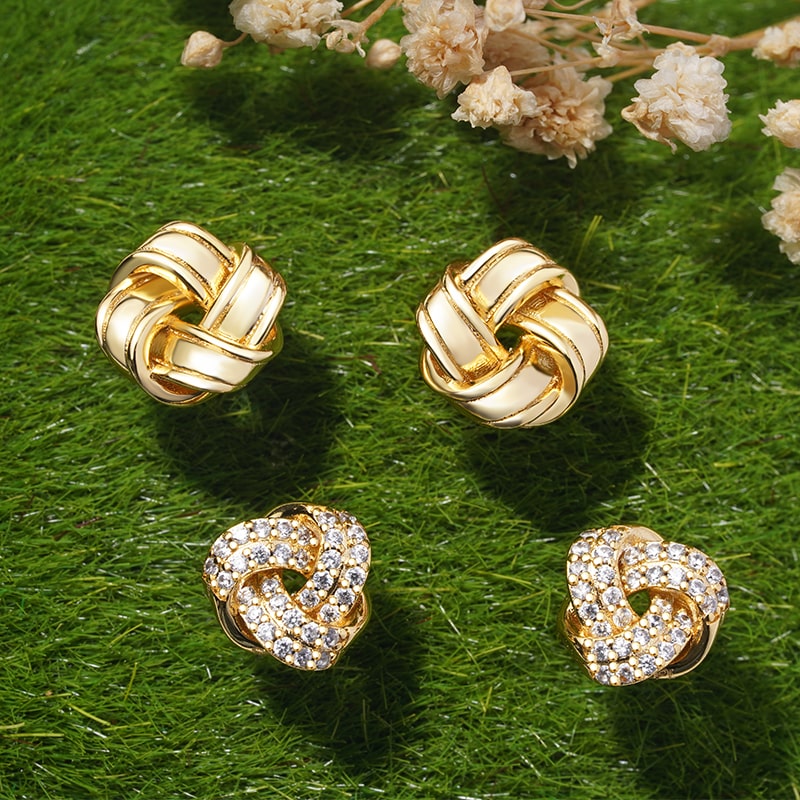 Love Knot Stud Earrings image number 4