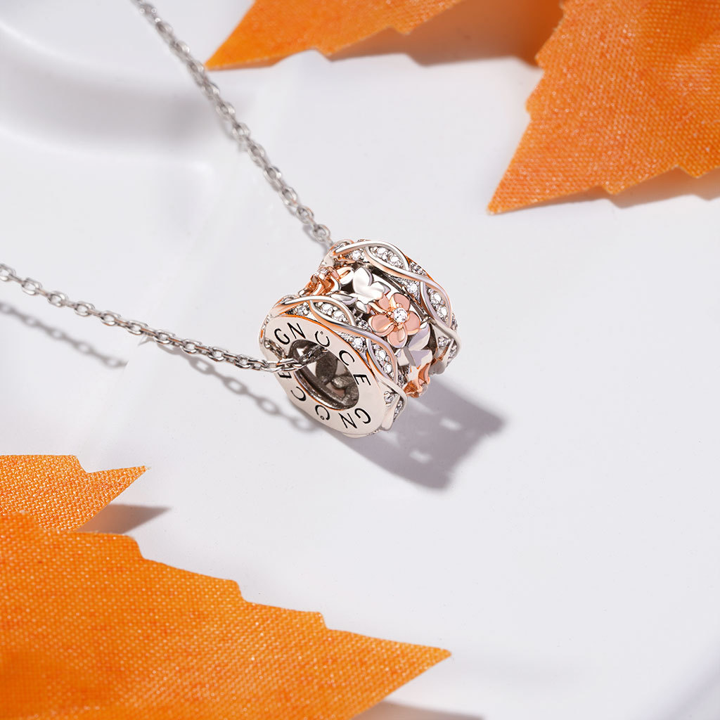 Flower Butterfly Pendant Necklace image number 2