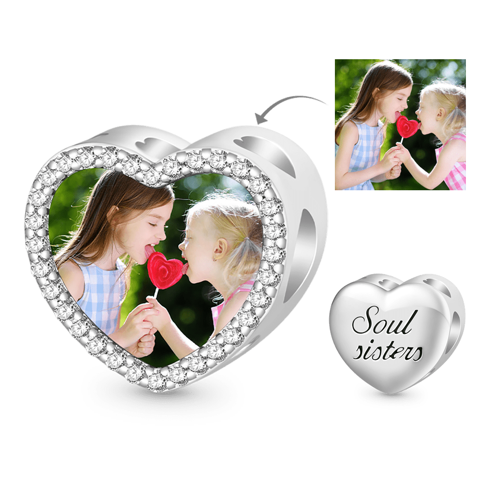 "Soul sisters" Photo Heart Charm image number 0