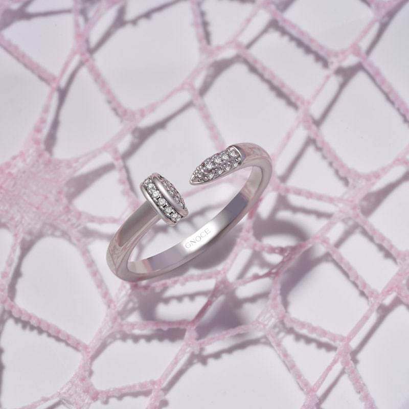 Diamond Nail Cuff Ring image number 2