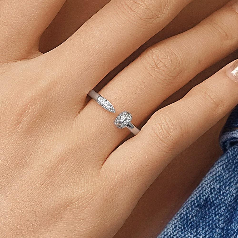 Diamond Nail Cuff Ring image number 4