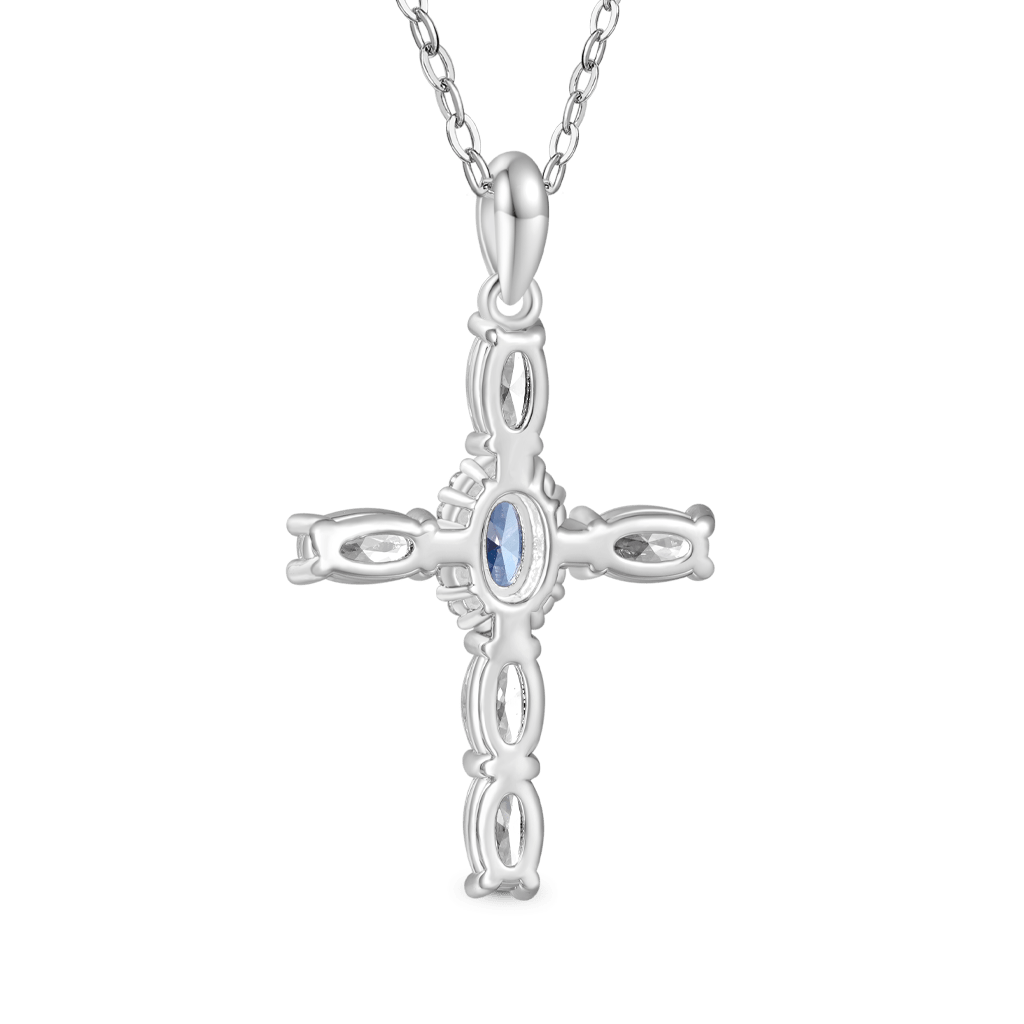 Cross Birthstone Necklace image number 2