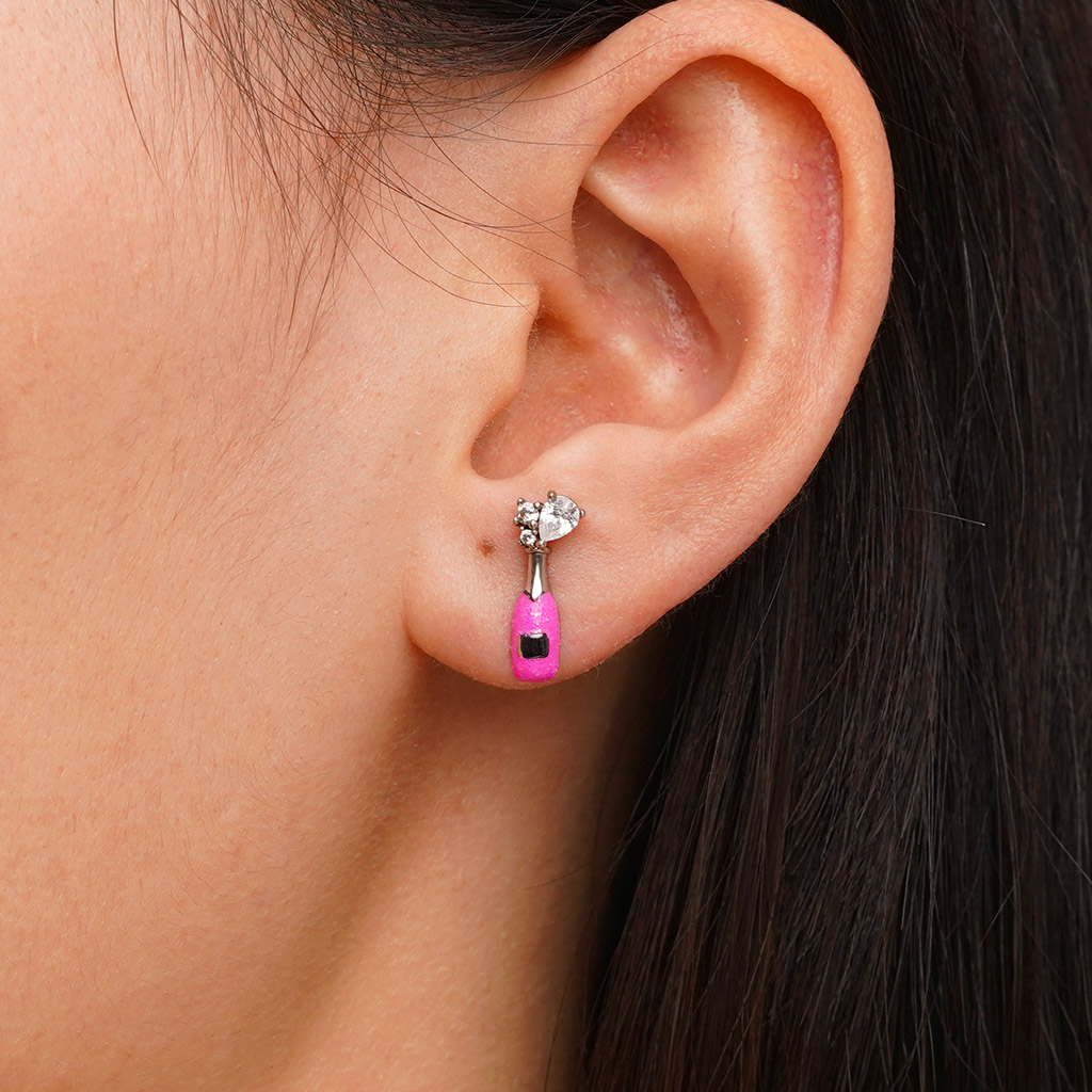 Champagne Stud Earrings image number 3