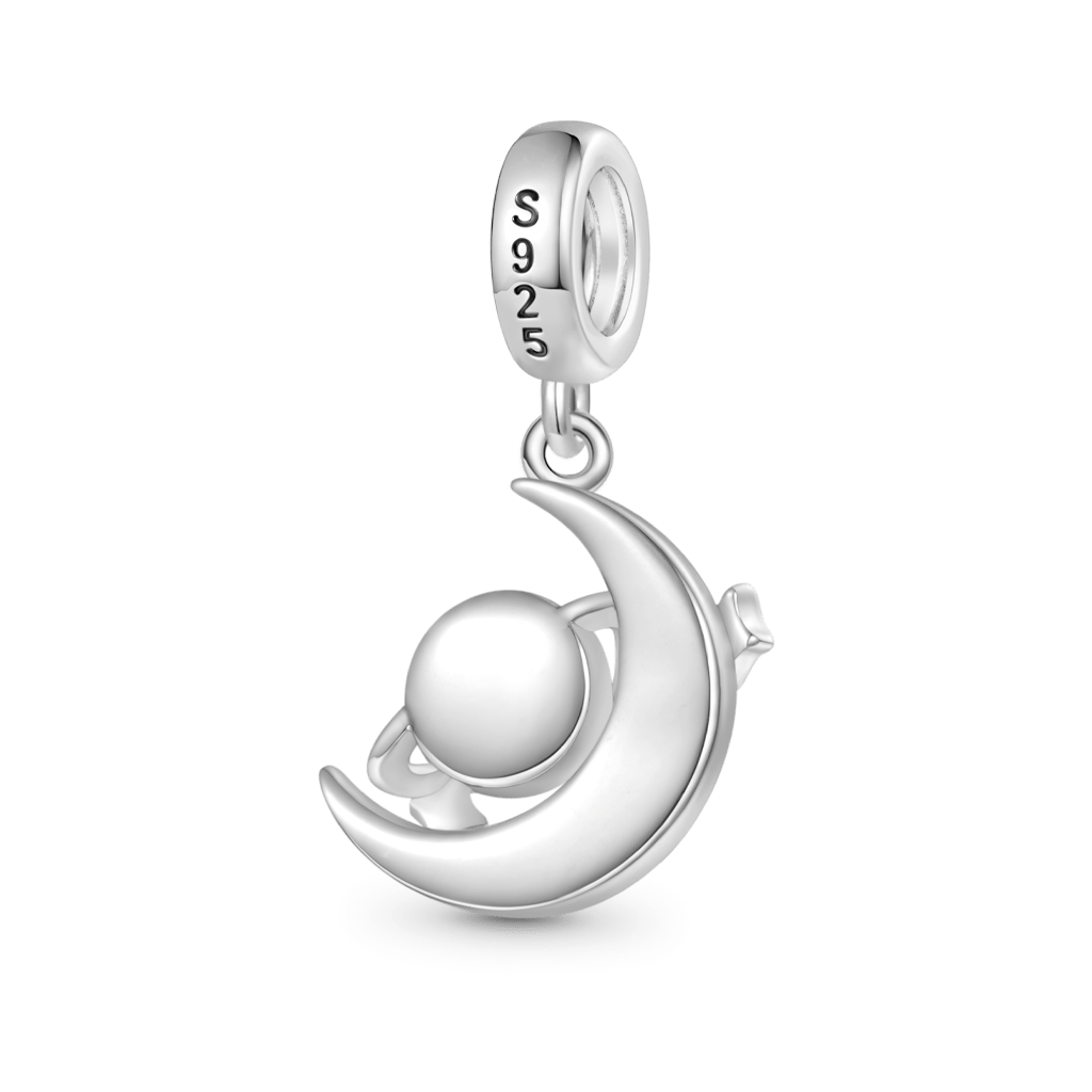 Galaxy Crescent Moon Pendant image number 1