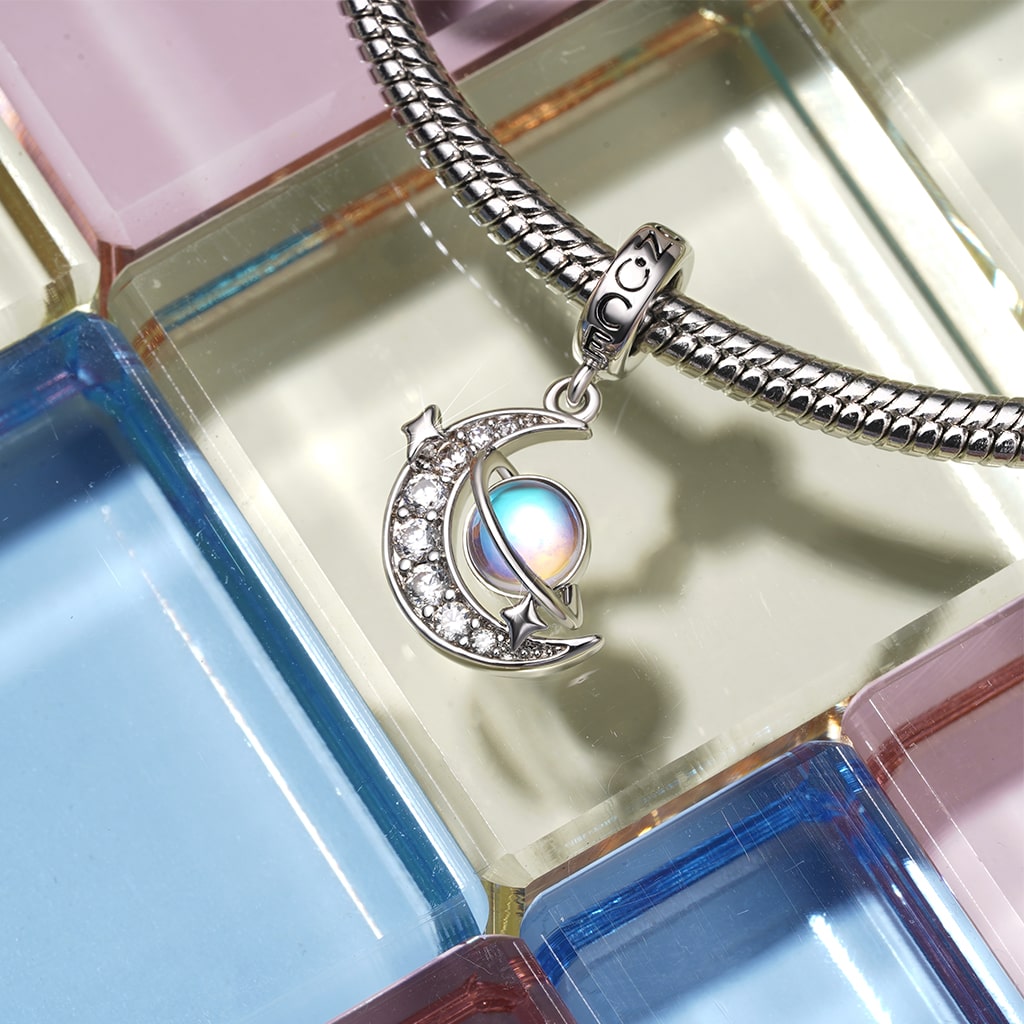 Galaxy Crescent Moon Pendant image number 2