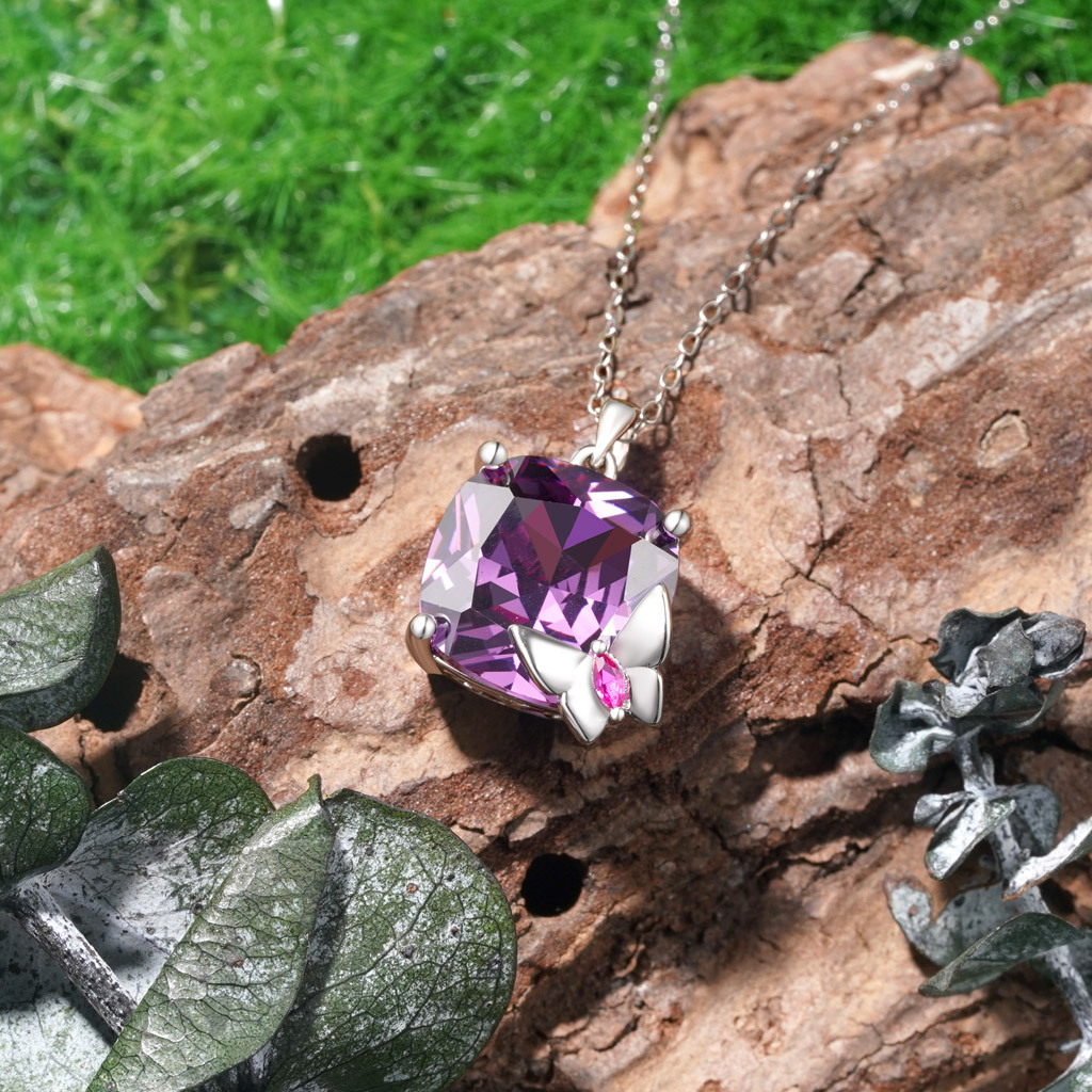 Purple Sugar Cube Necklace image number 2