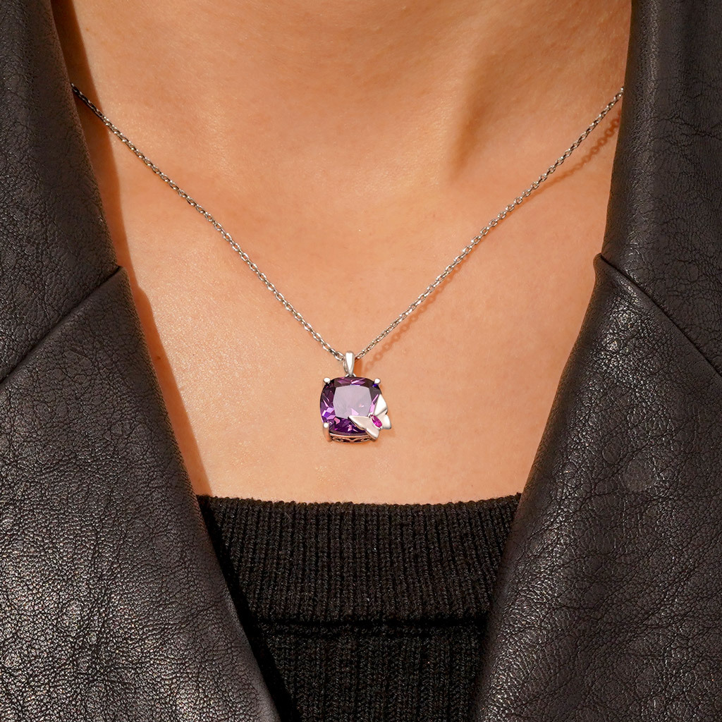 Purple Sugar Cube Necklace image number 4