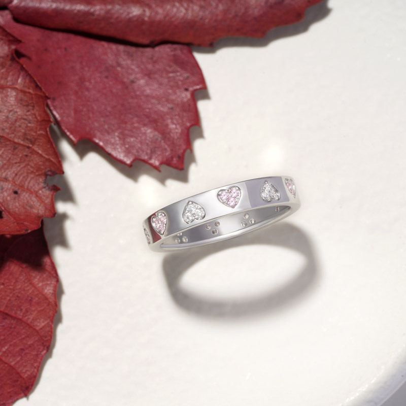 Two Color Love Heart Ring image number 2