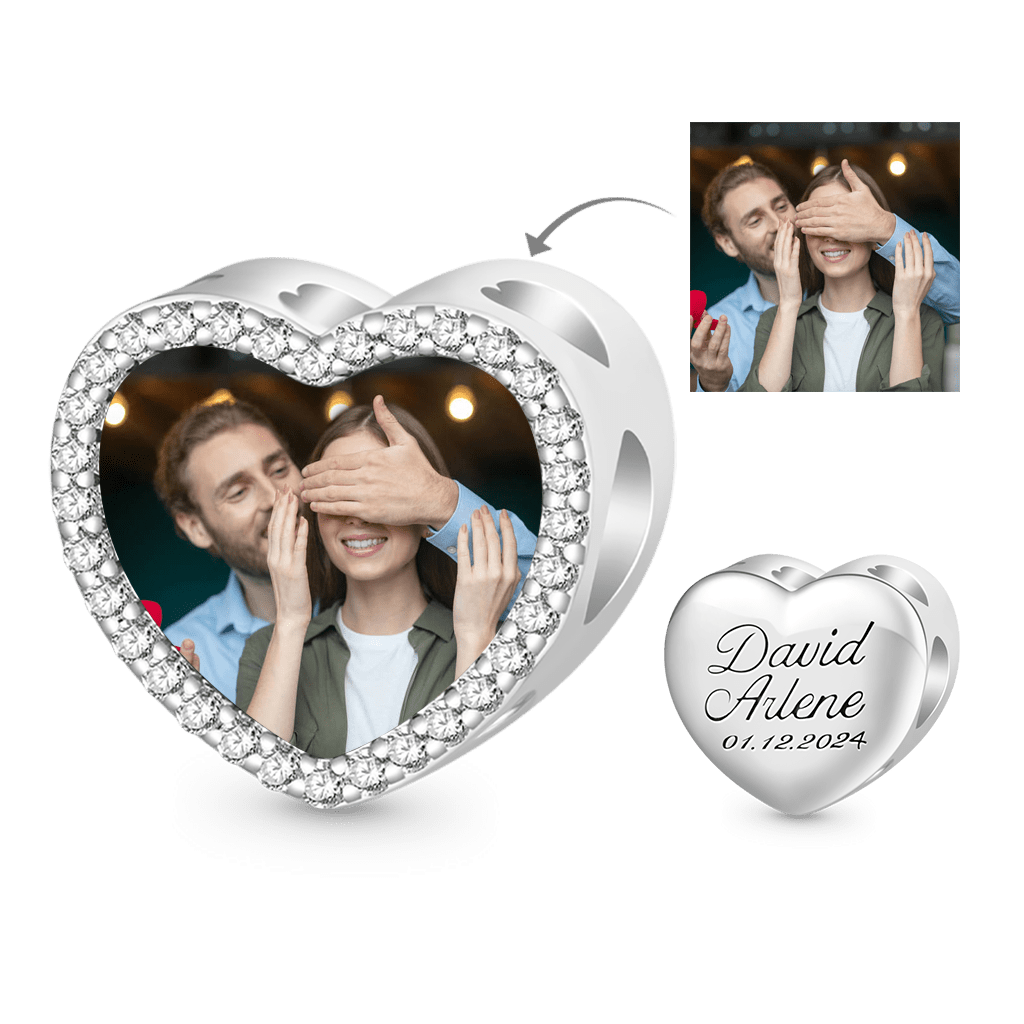Engravable Heart Photo Charm image number 0