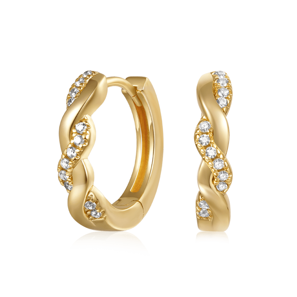 Twisted Interwoven Hoop Earrings image number 0