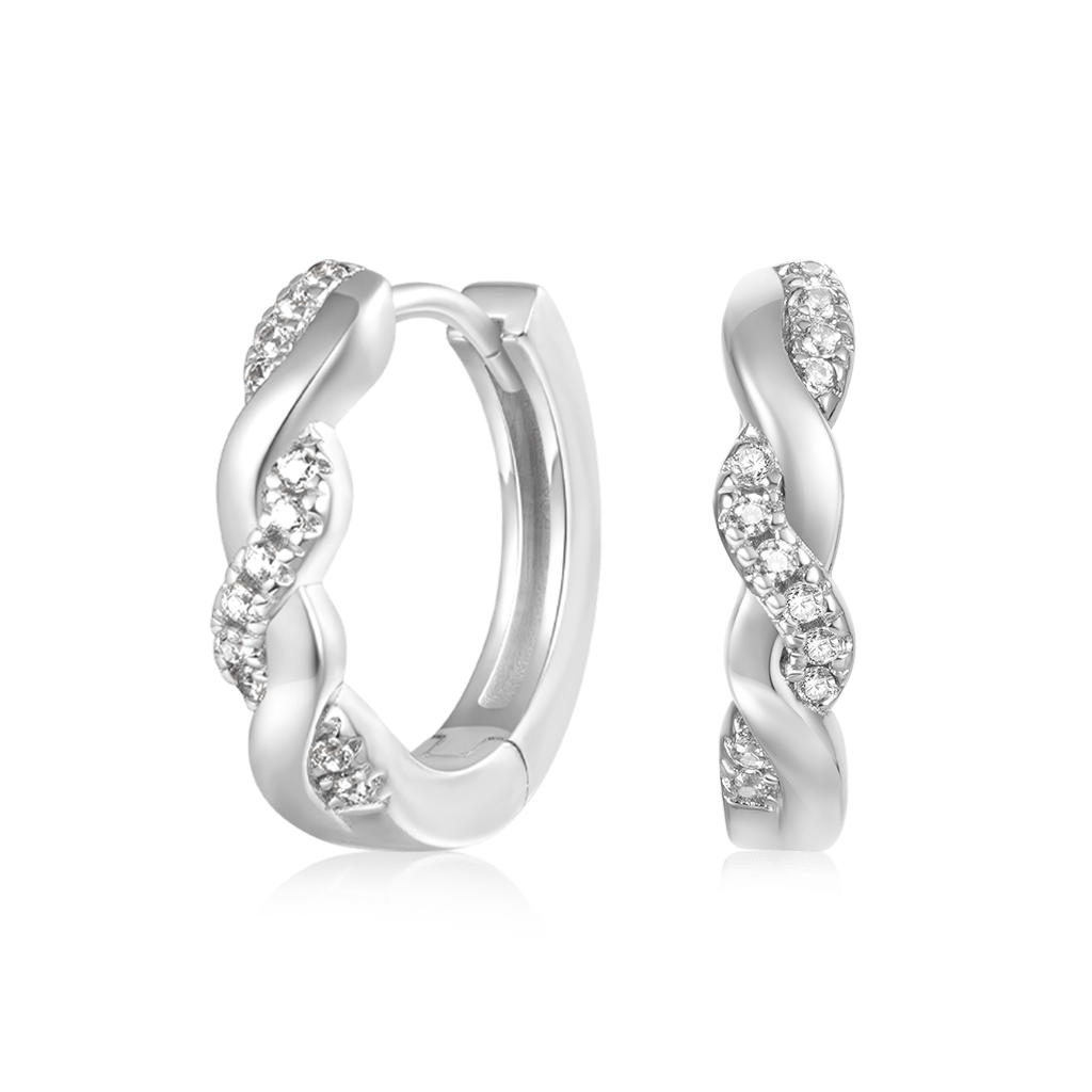 Twisted Interwoven Hoop Earrings image number 2