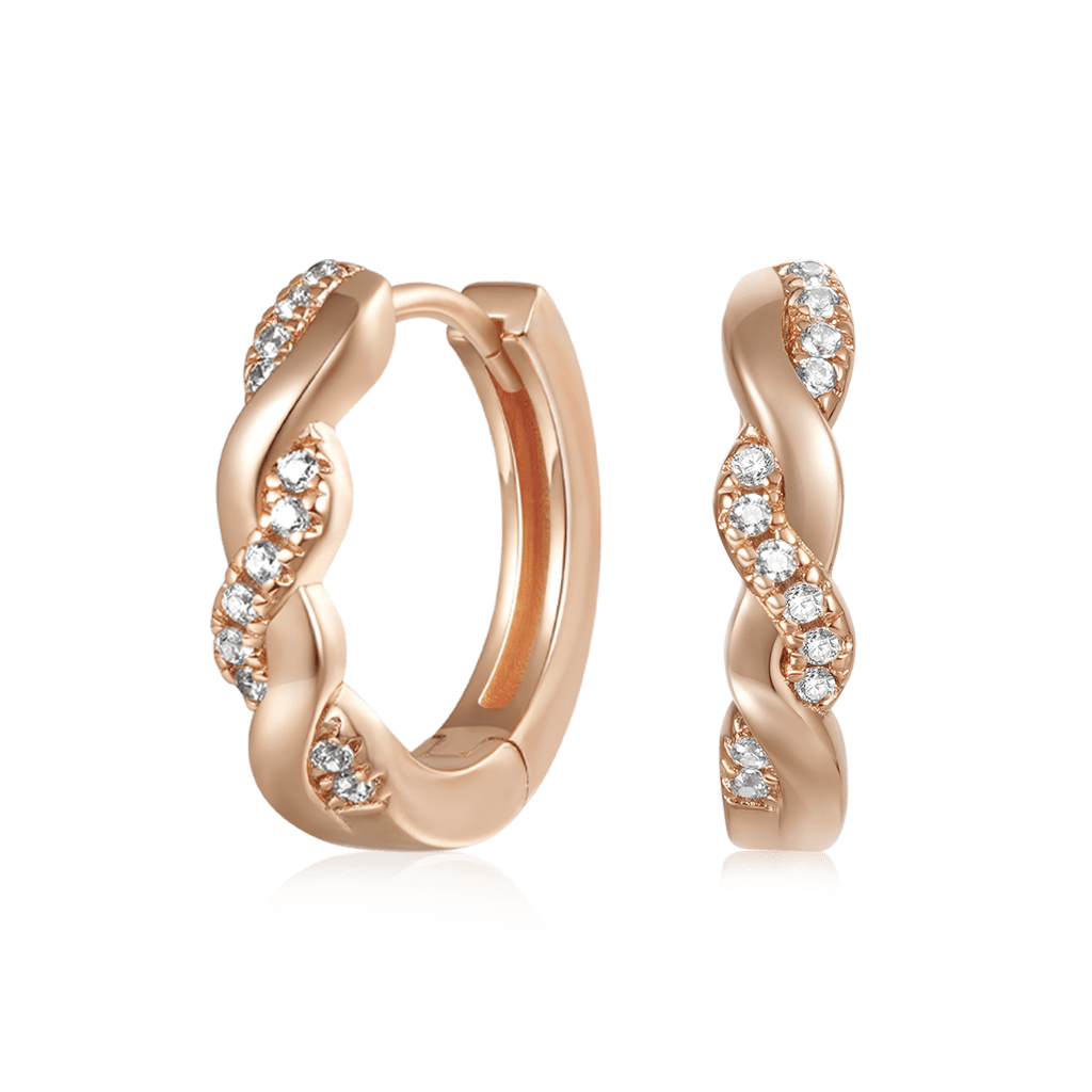 Twisted Interwoven Hoop Earrings image number 3
