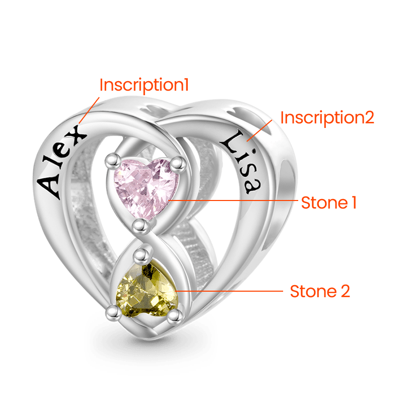 Infinite Love Engravable Birthstone Charm image number 1