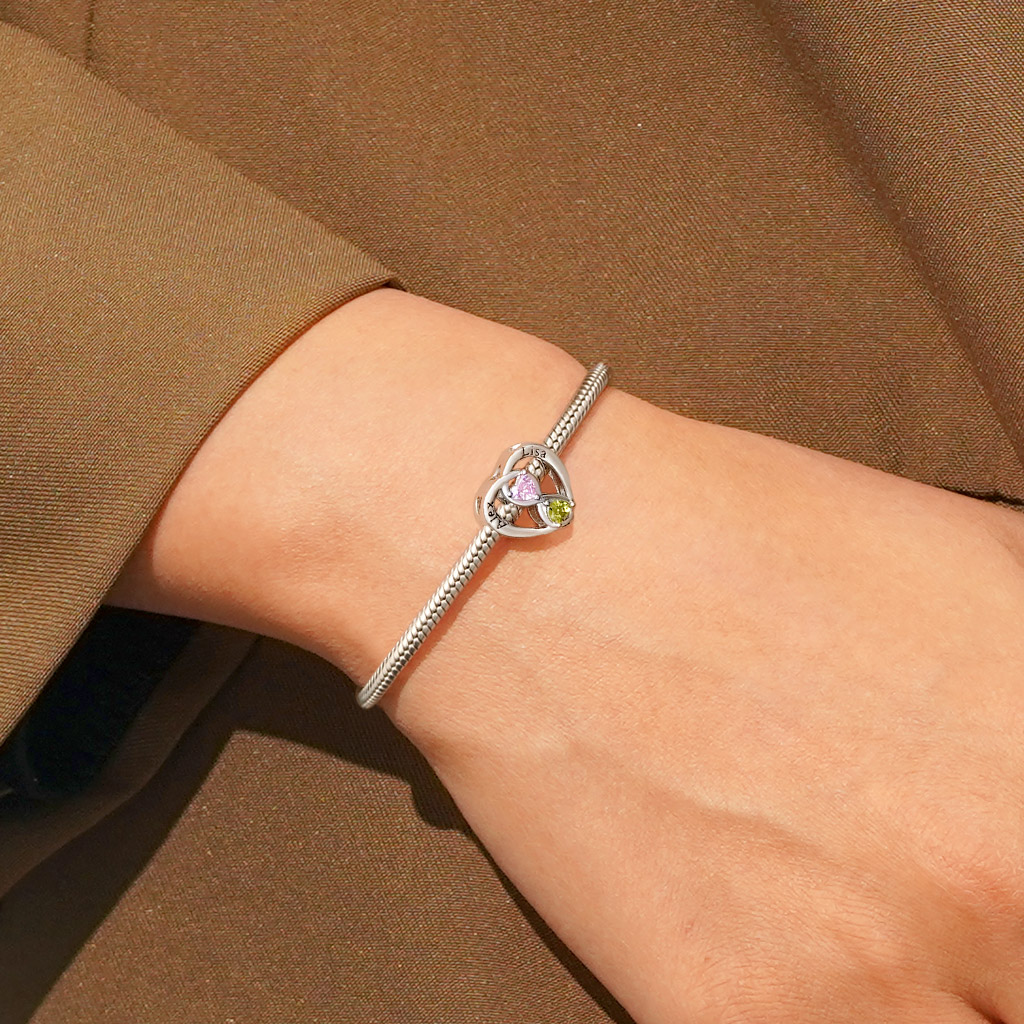 Infinite Love Engravable Birthstone Charm image number 5