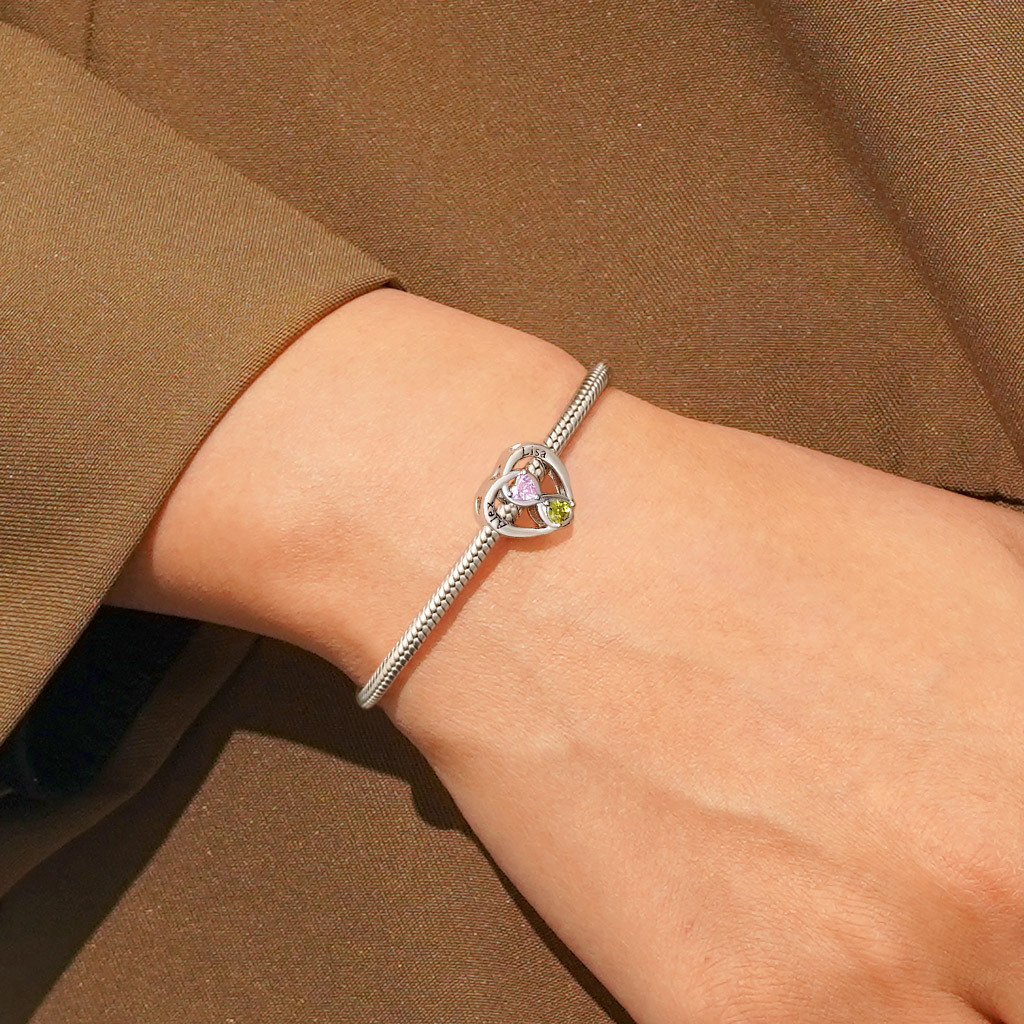 Infinite Love Engravable Birthstone Charm image number 5