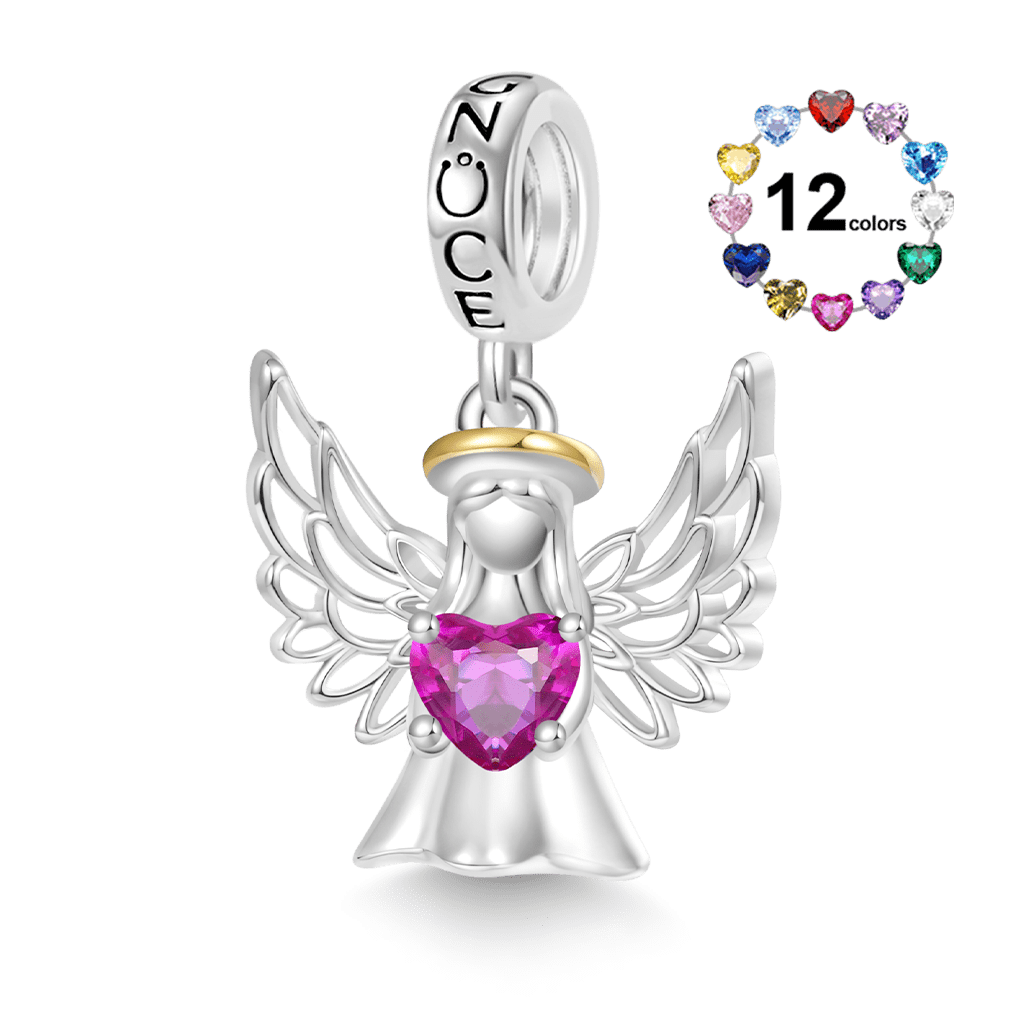 Angel Wings Birthstone Charm image number 0