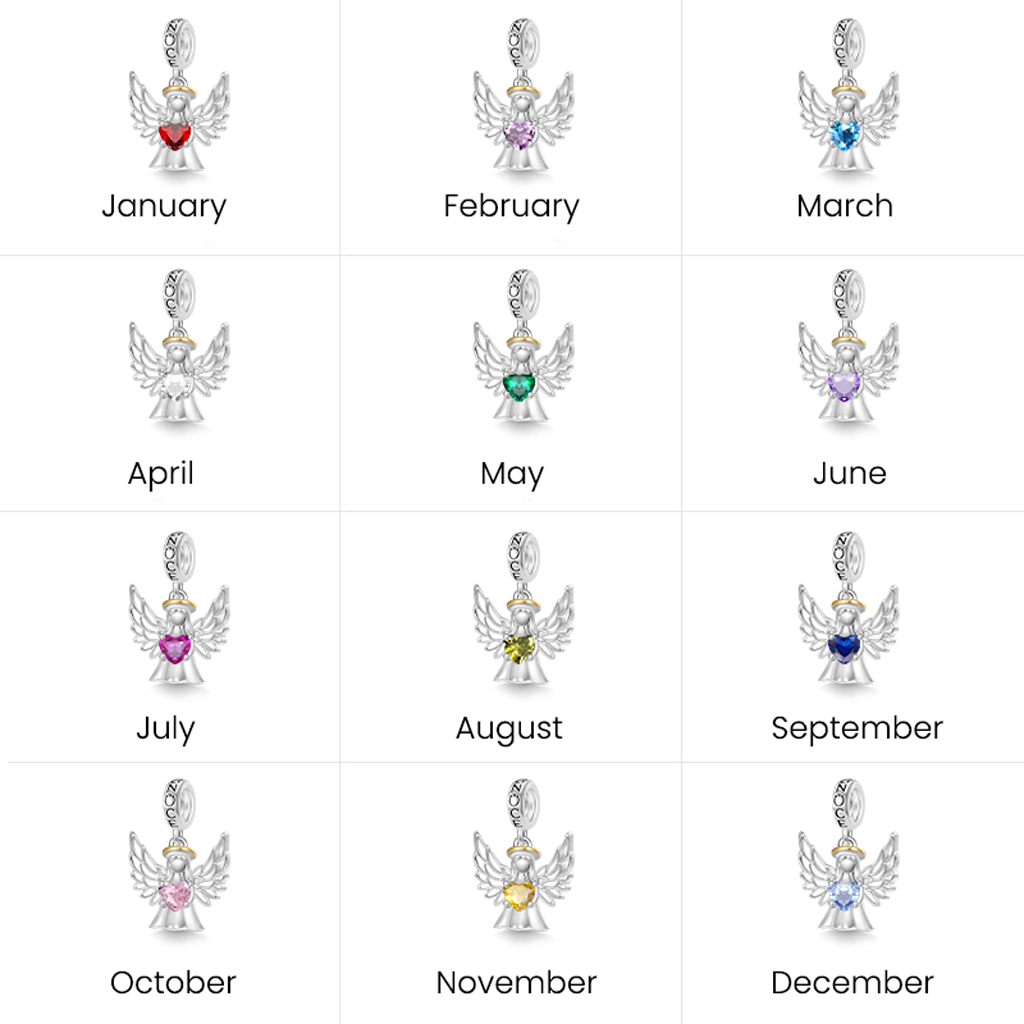 Angel Wings Birthstone Charm image number 6