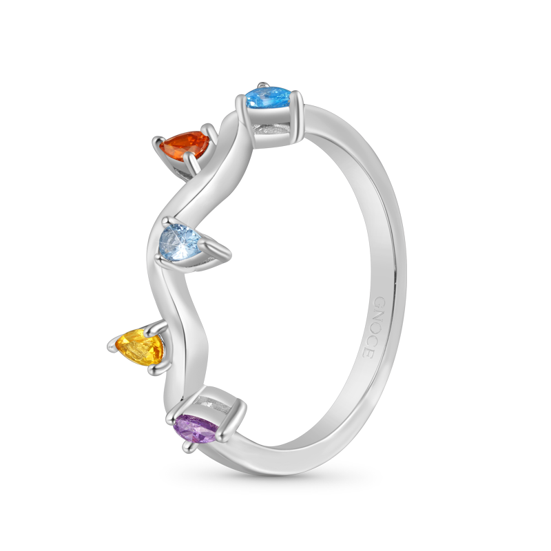Wavy Colorful Diamond Ring image number 1