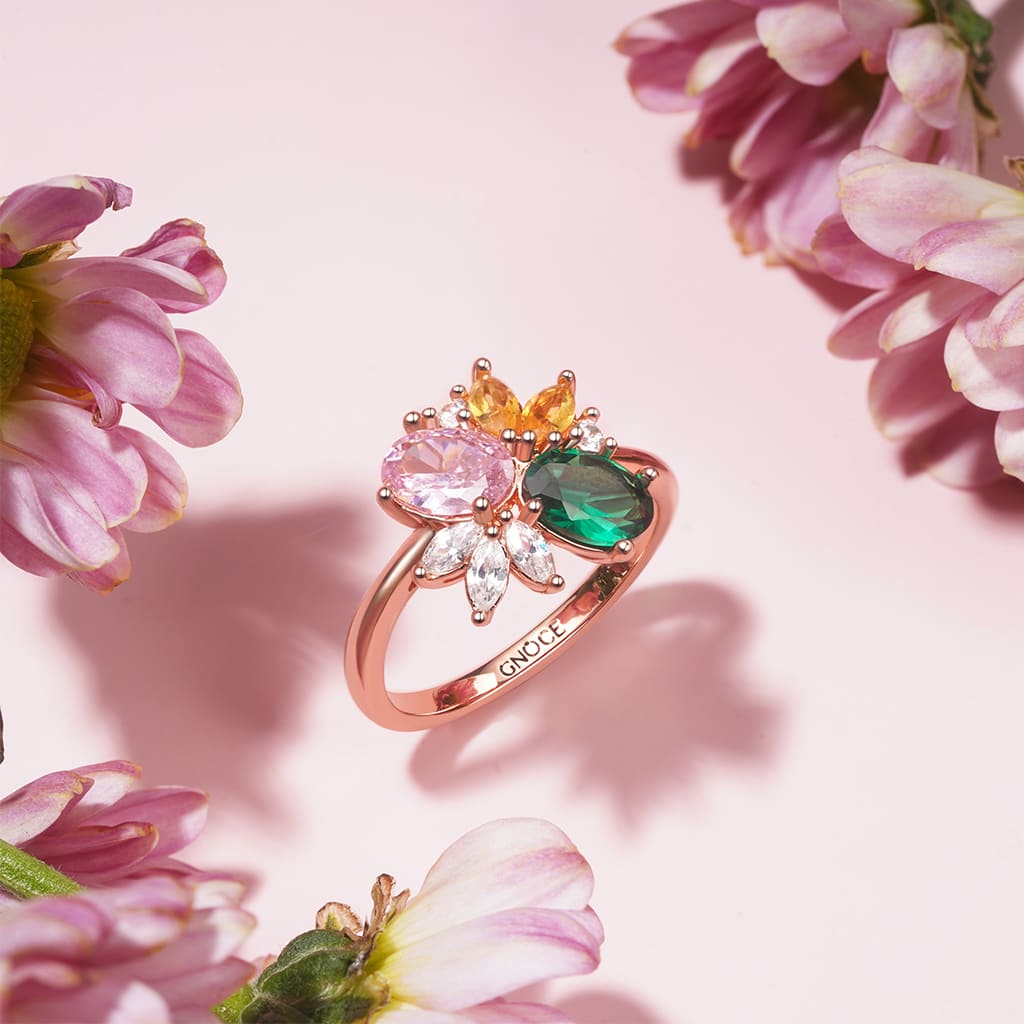 Rose Gold Tone Flower Ring image number 2