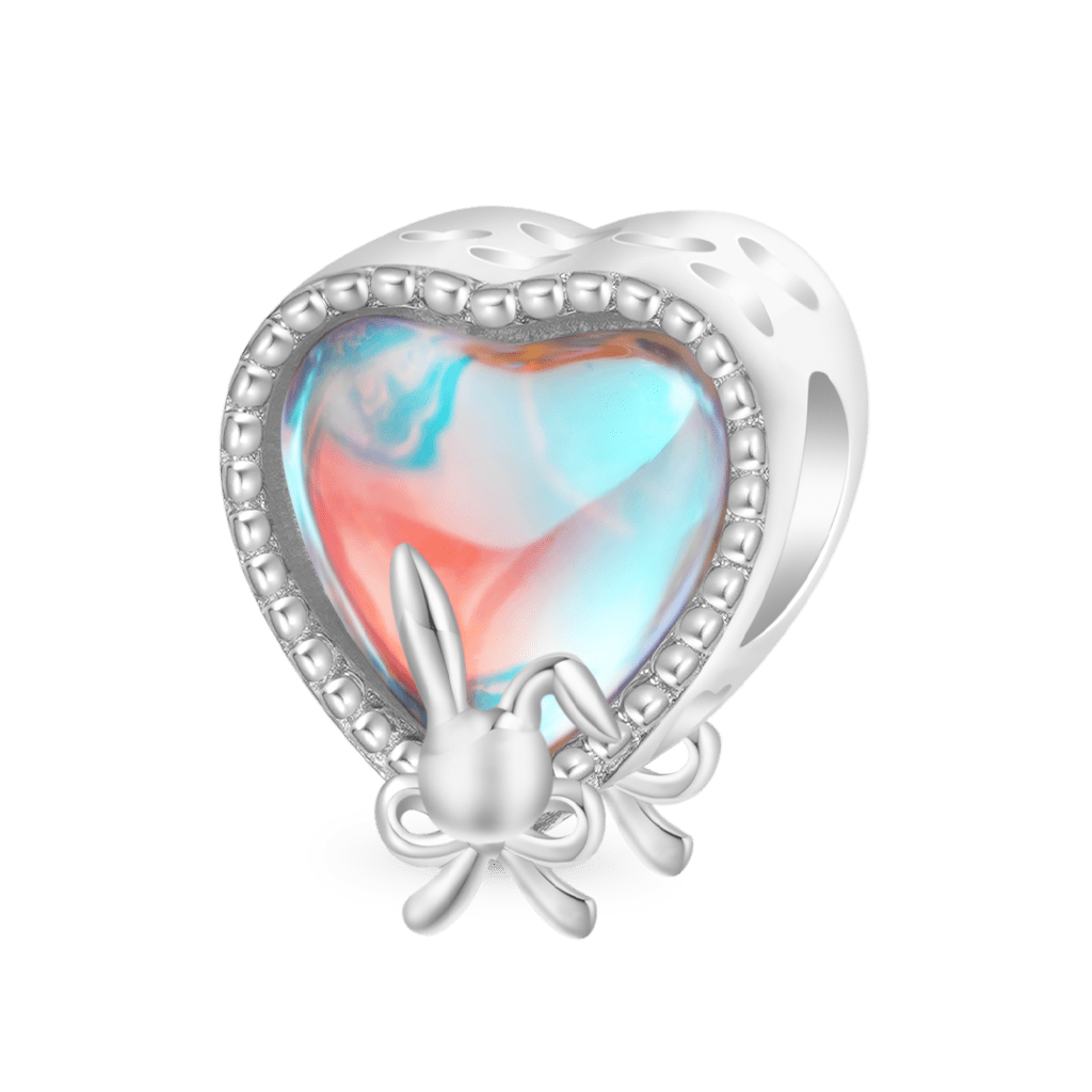 Bunny Bow Heart Charm image number 0