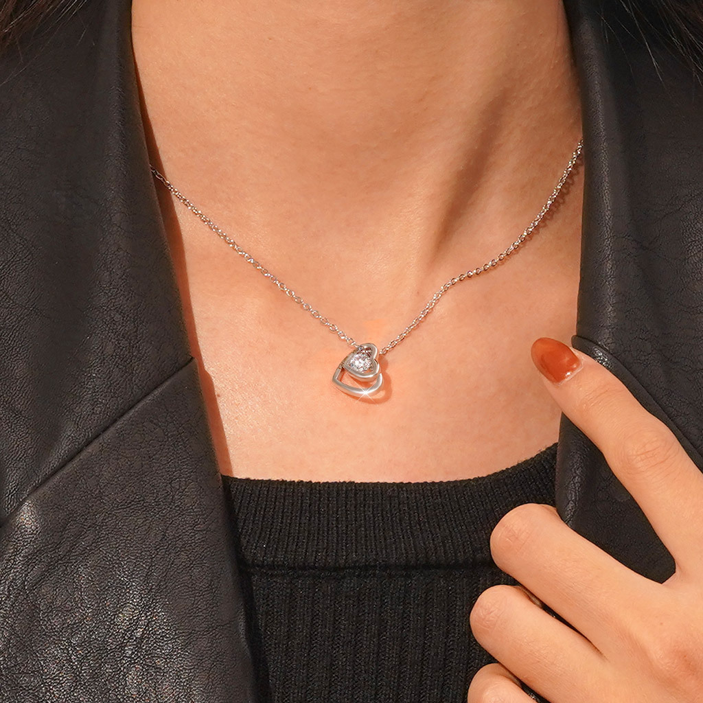 Double Love Engravable Necklace image number 6