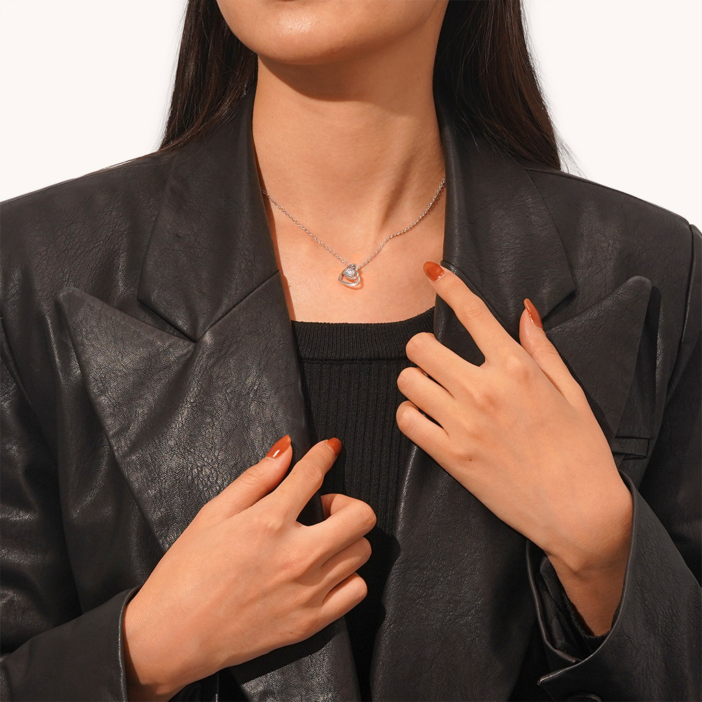 Double Love Engravable Necklace image number 5