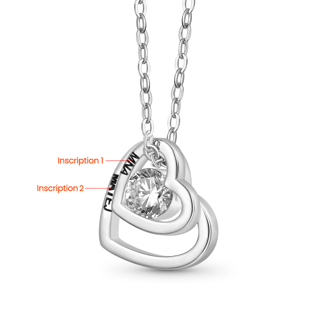 Double Love Engravable Necklace image number 1