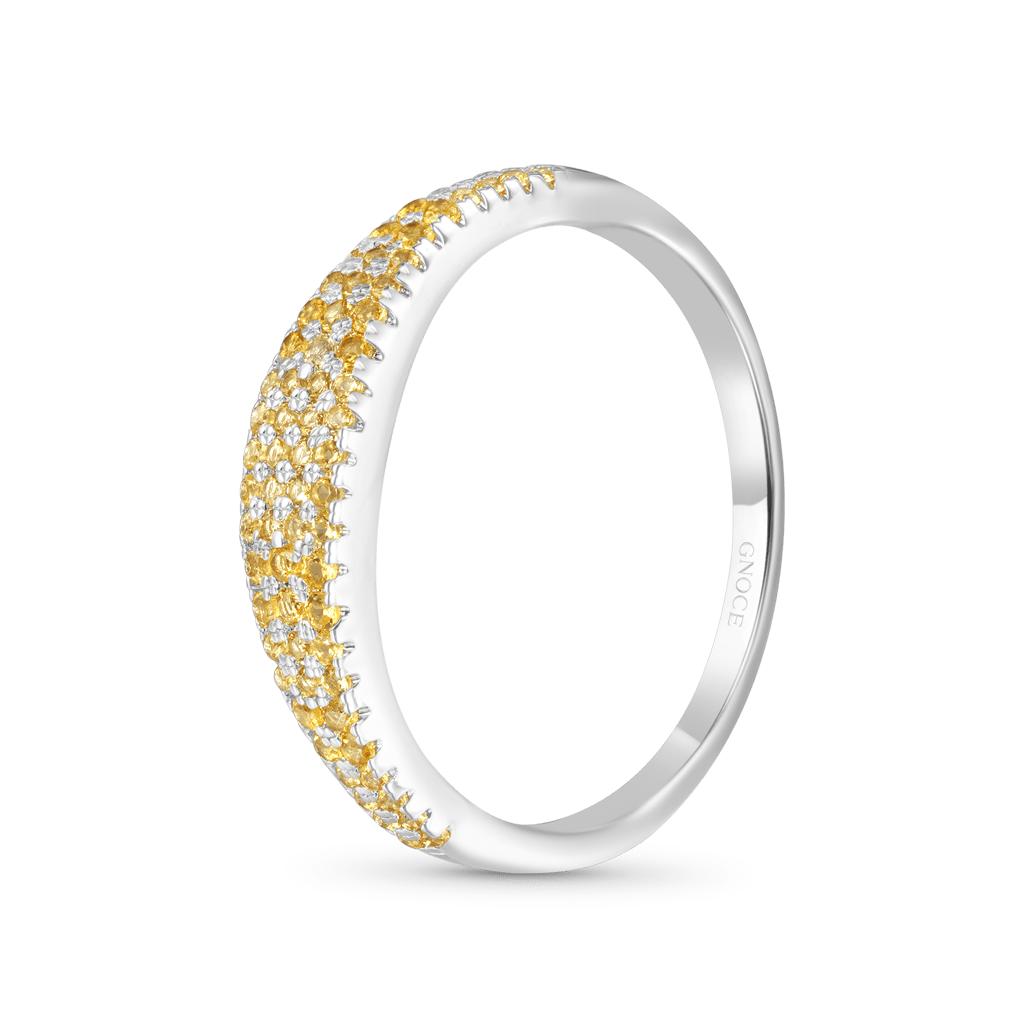 Yellow Diamond Pave Band Ring image number 1