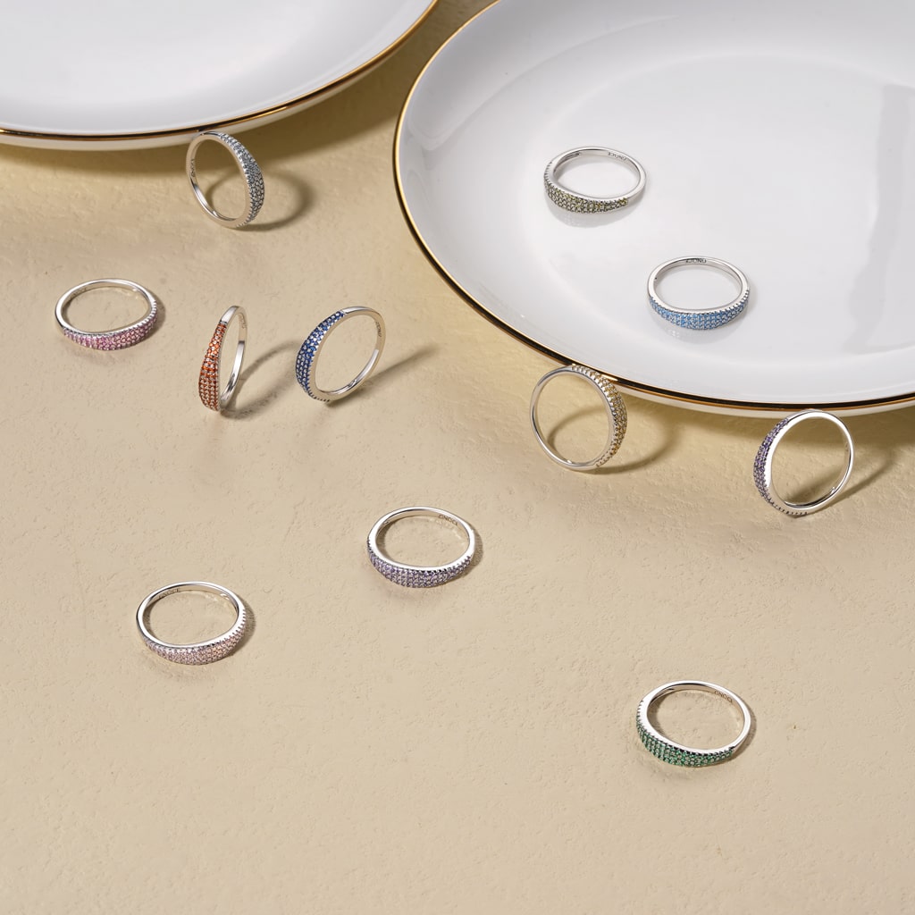 Yellow Diamond Pave Band Ring image number 3