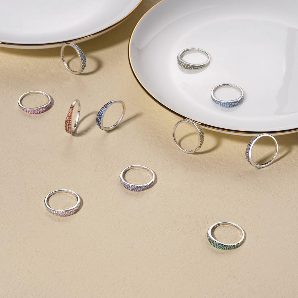 Yellow Diamond Pave Band Ring image number 3