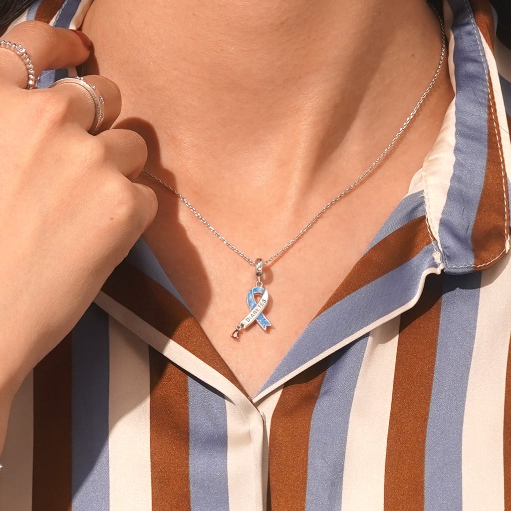 Awareness Blue Ribbon Pendant image number 4