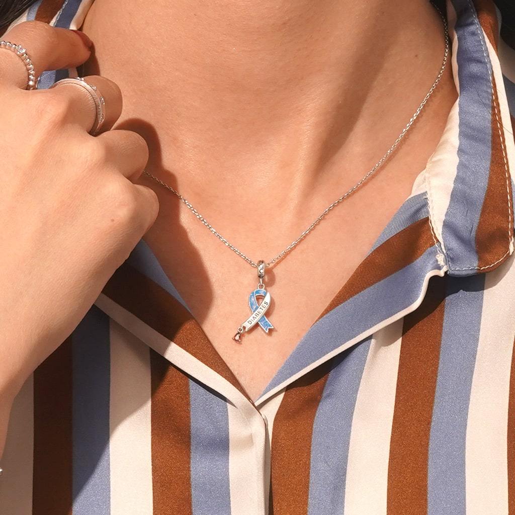 Awareness Blue Ribbon Pendant image number 4