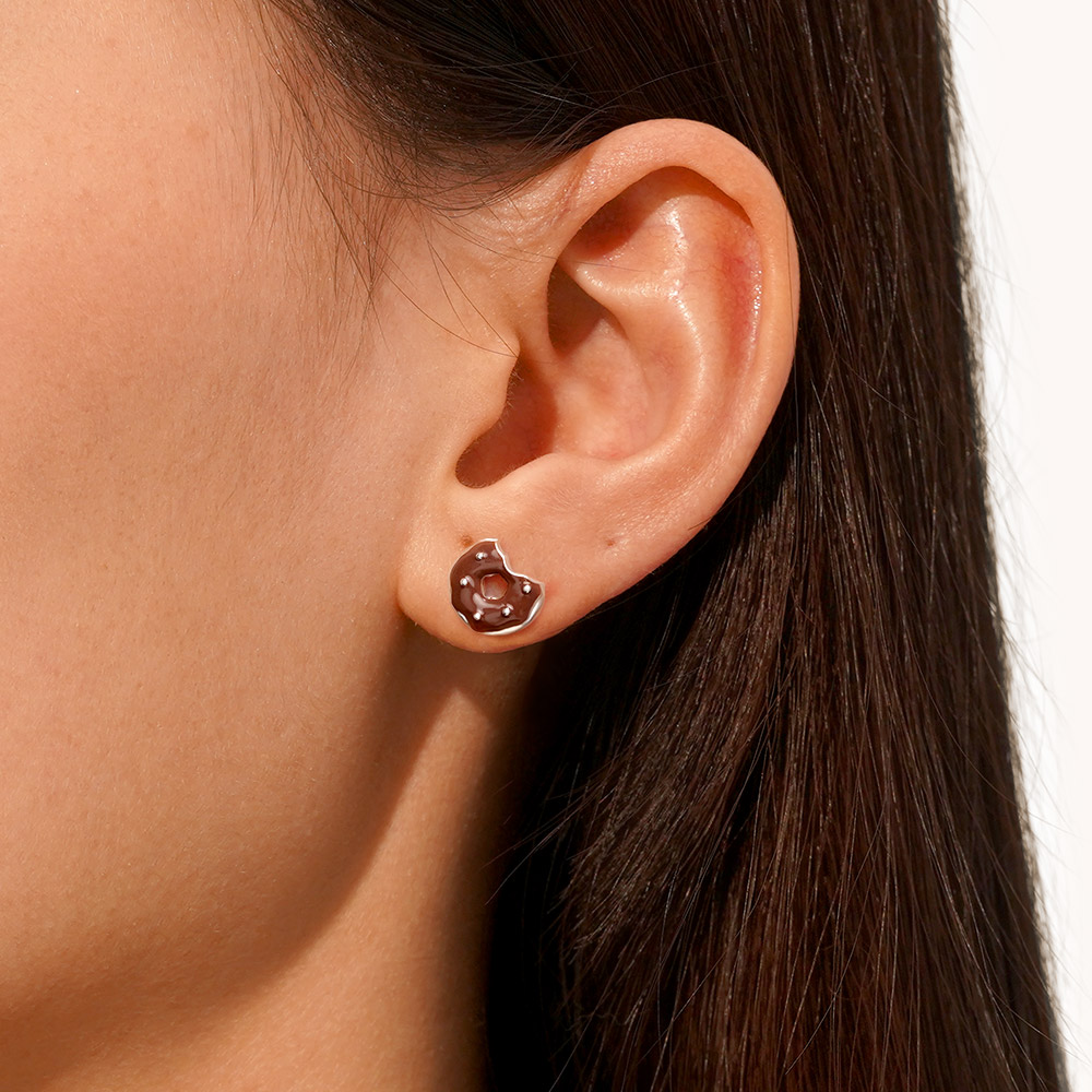Irregular Donut Stud Earrings image number 4