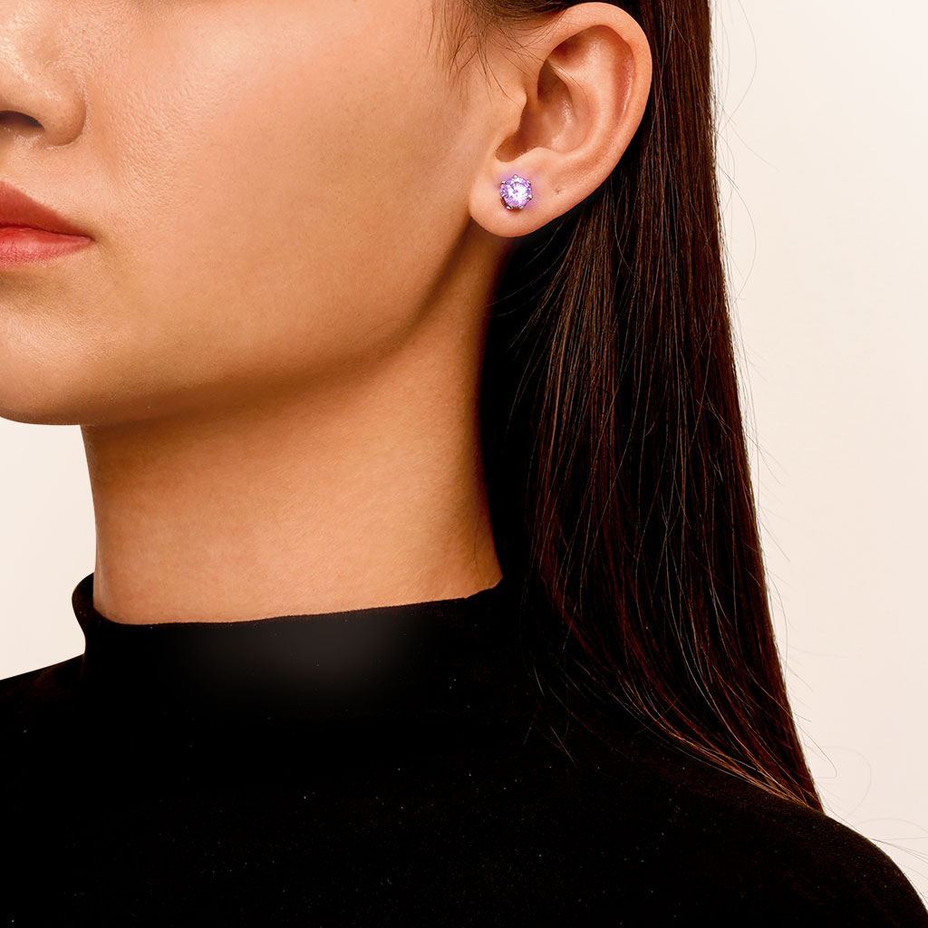 Purple Light-up Stud Earring image number 6