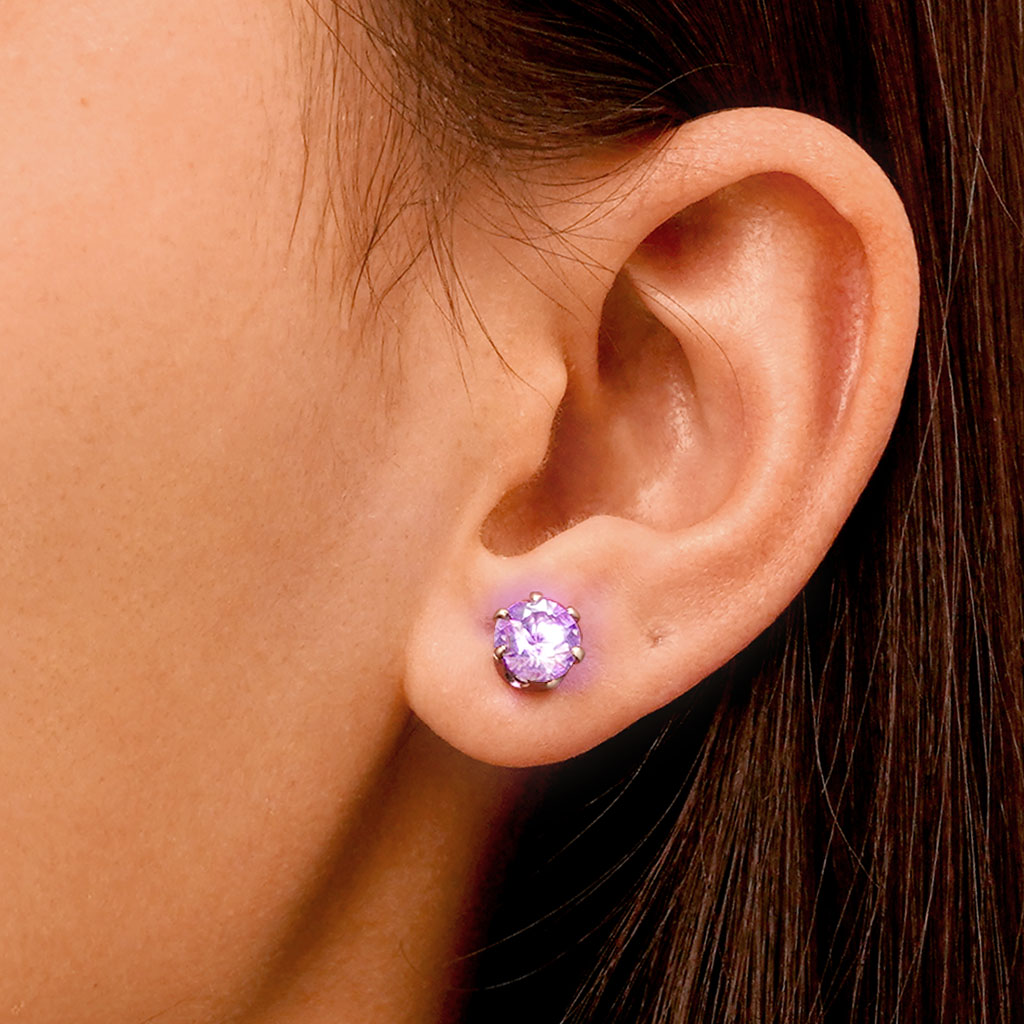 Purple Light-up Stud Earring image number 5