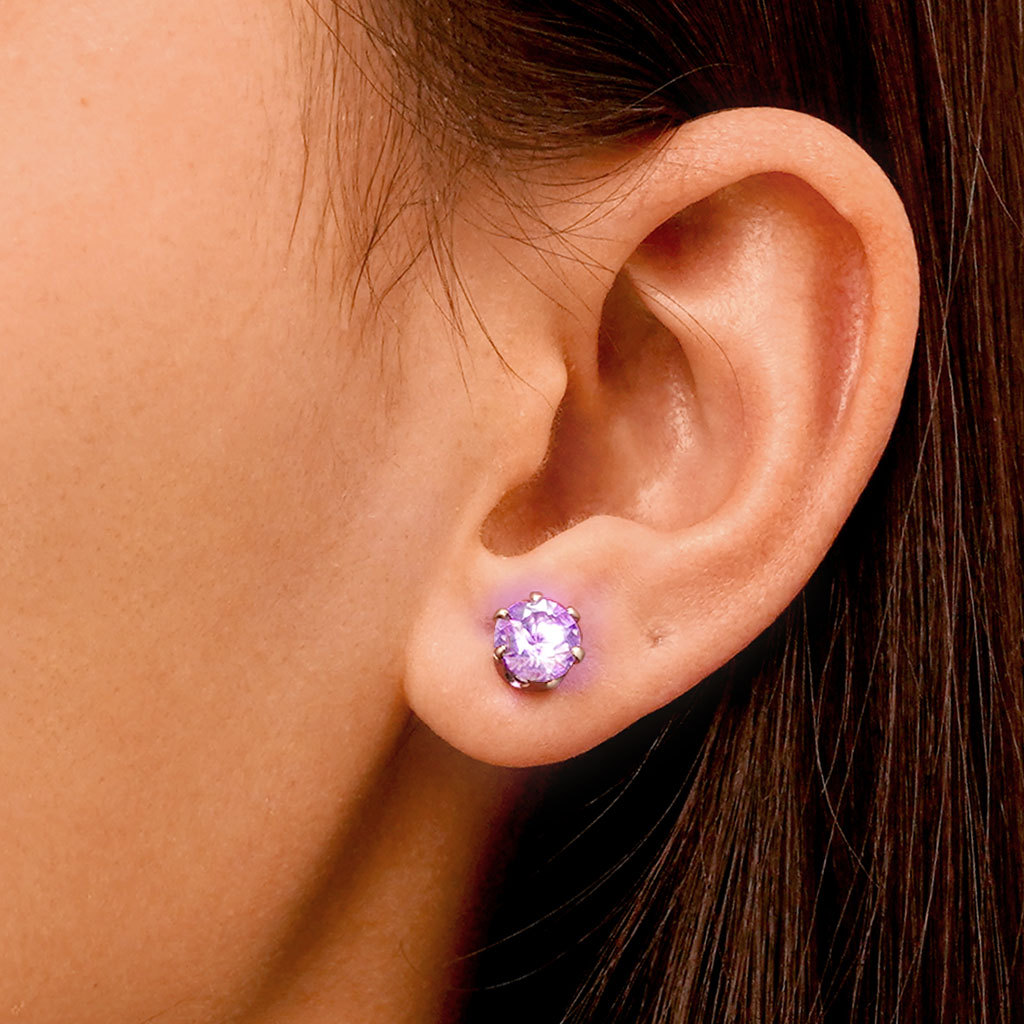Purple Light-up Stud Earring image number 5