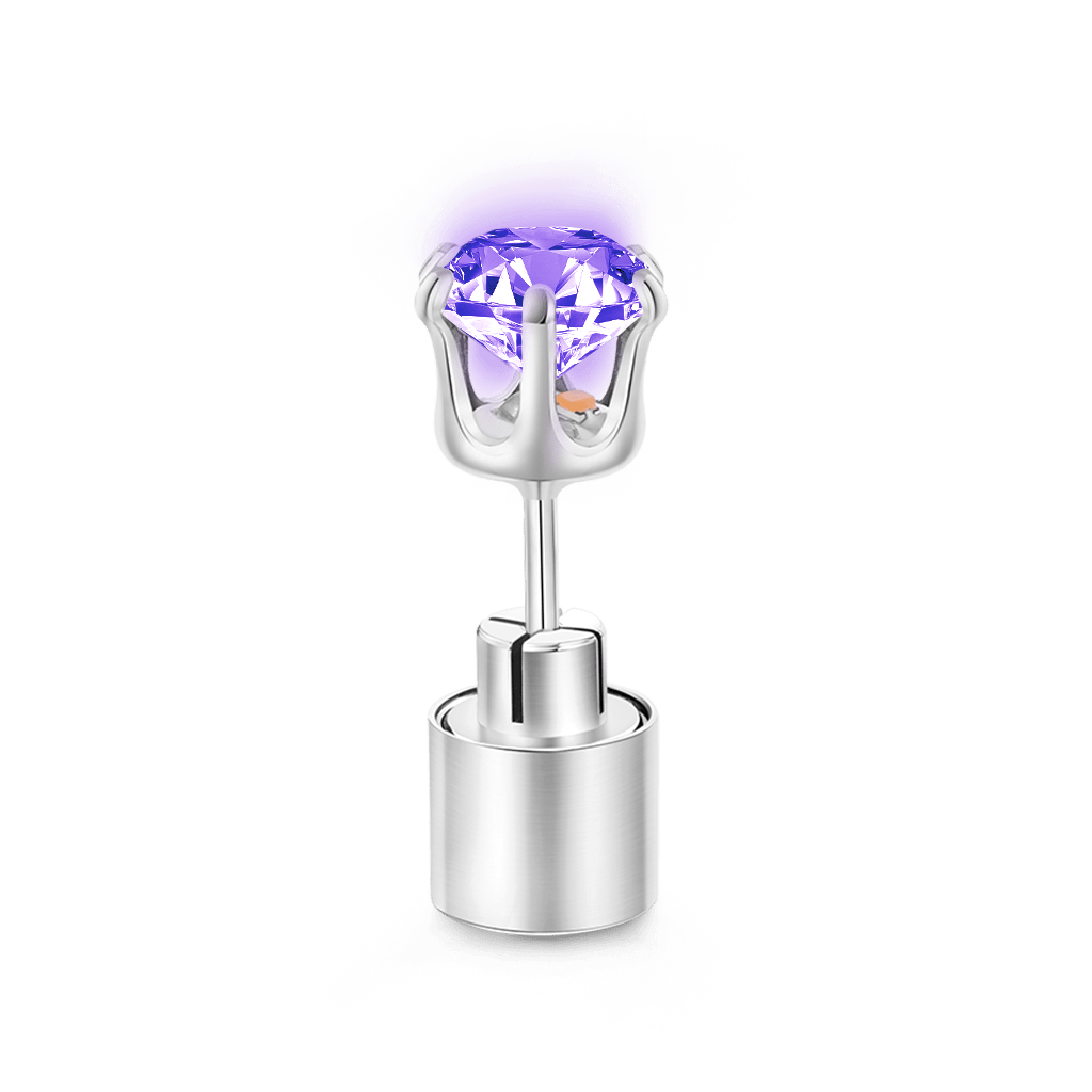 Purple Light-up Stud Earring image number 1