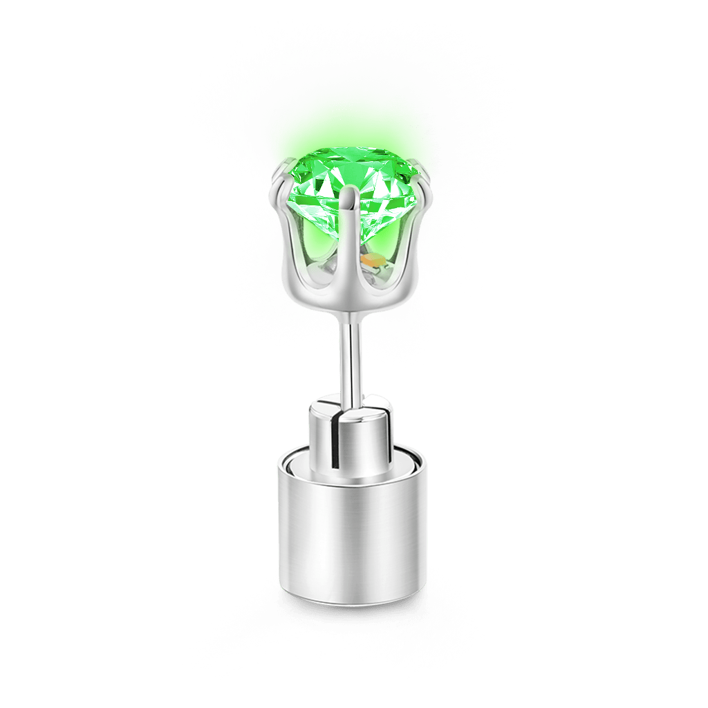 Green Light-up Stud Earring image number 1