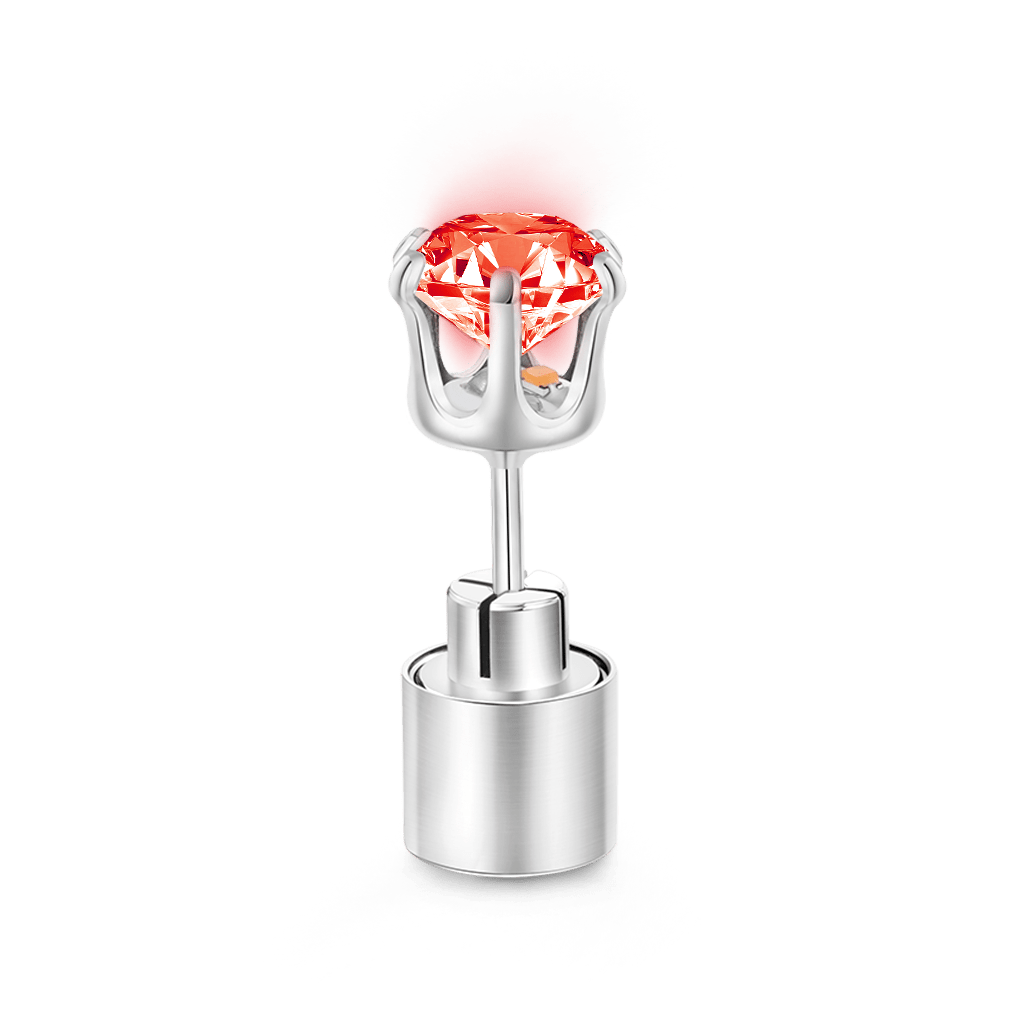 Red Light-up Stud Earring image number 1