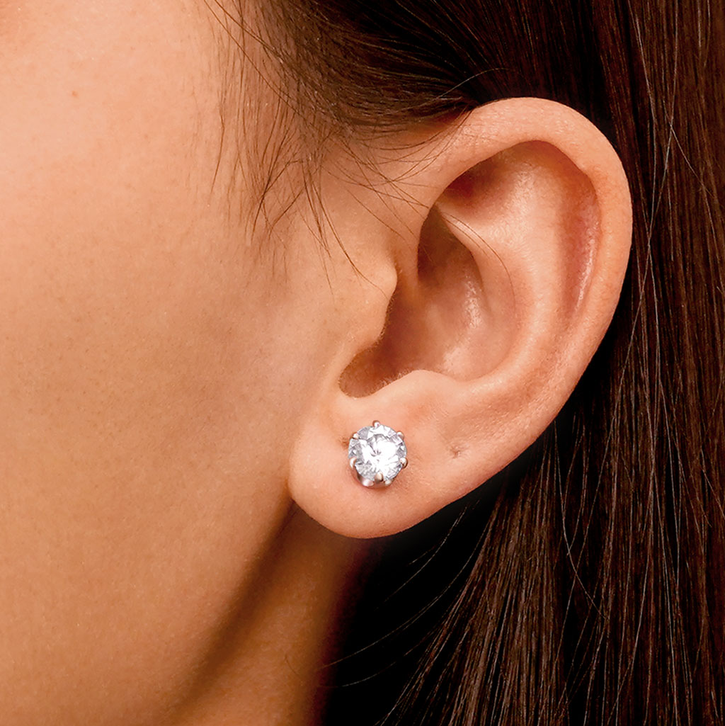 White Light-up Stud Earring image number 5
