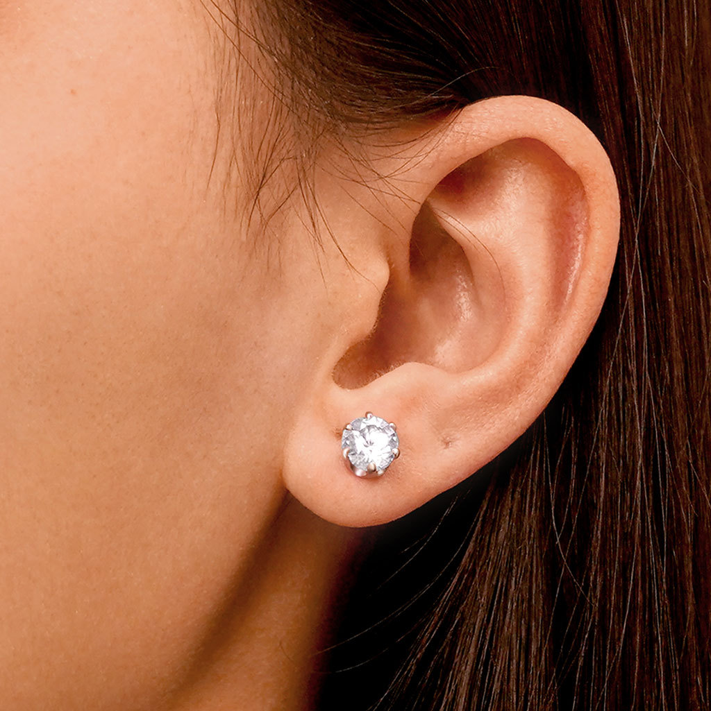 White Light-up Stud Earring image number 5