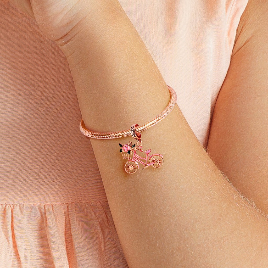 Bicycle with Flower Charm image number 3