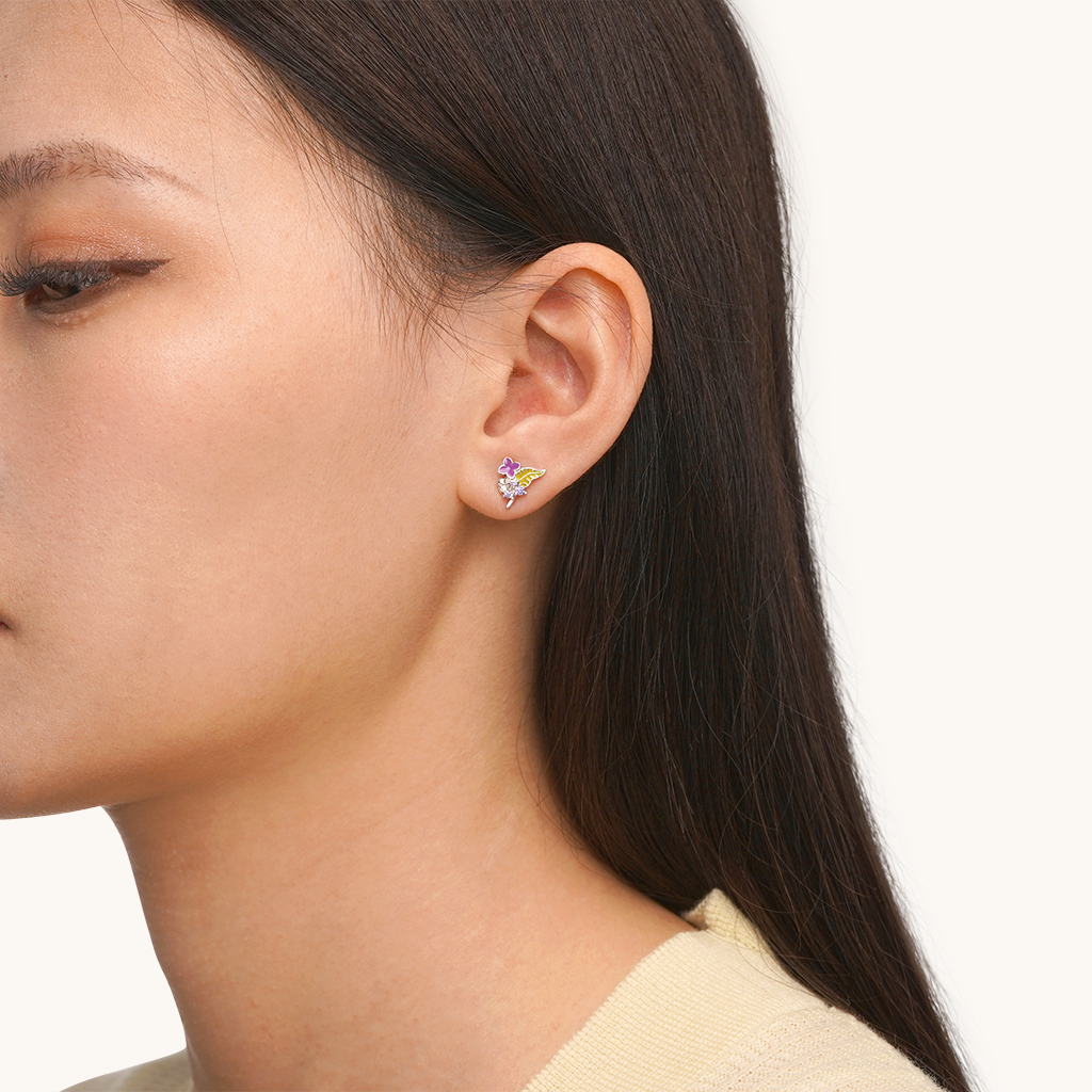 Lilac Stud Earrings image number 3