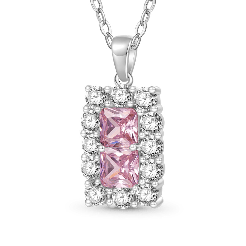 Square Birthstone Necklace image number 1