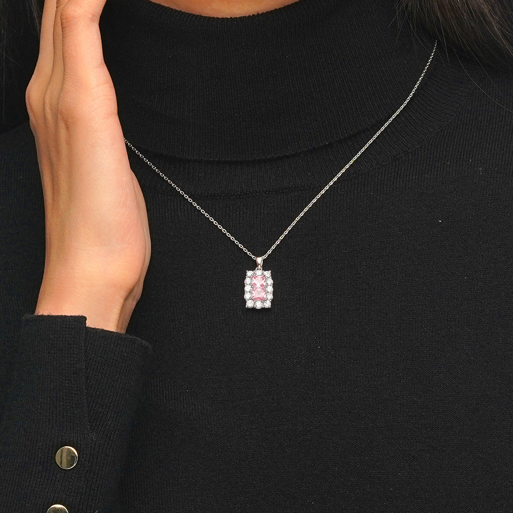 Square Birthstone Necklace image number 5